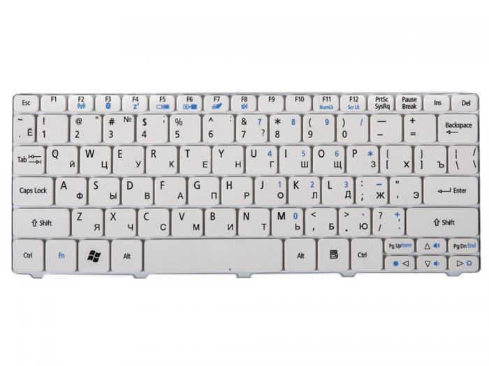 

Клавиатура для ноутбука Acer Aspire One 521, 532, 532H, 533, D255, D257, D260, D270, E350, em350, E355, ZE6, для One Happy, N55, Pav80, белый, -