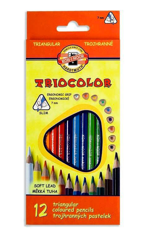 

Набор цветных карандашей KOH-I-NOOR Triocolor 3132, шестигранные, 12 шт., заточенные (3132012004KSRV), 3132