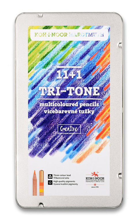 

Набор цветных карандашей KOH-I-NOOR Tri-Tone 3442, шестигранные, 12 шт., заточенные (3442N12003PLRU), 3442
