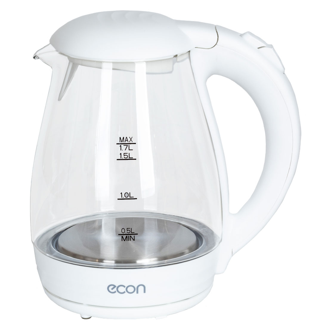 

Чайник ECON ECO-1739KE 1.7л. 2200Вт, термостекло/пластик, белый, ECO-1739KE