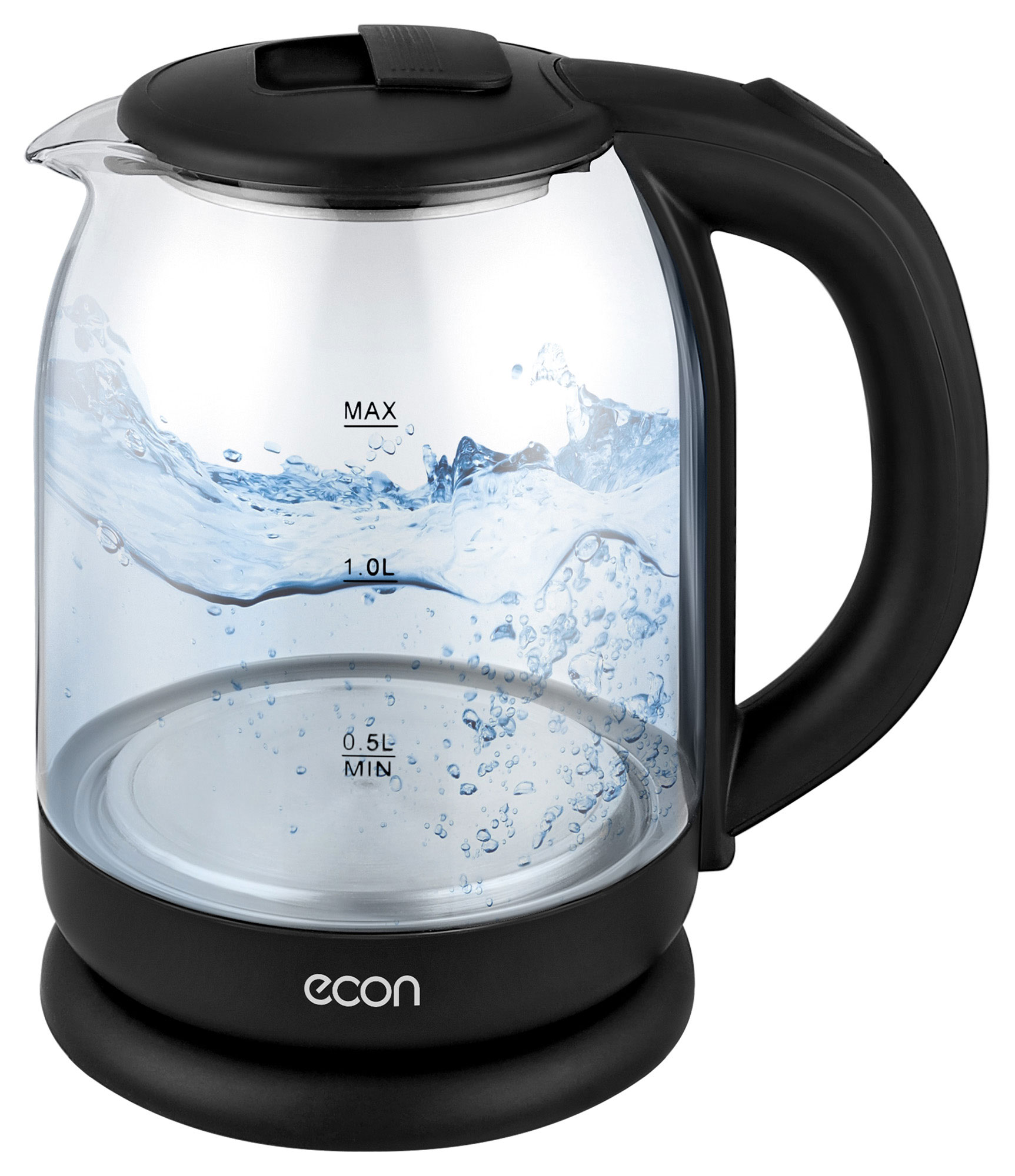 

Чайник ECON ECO-1835KE 1.8л. 1500Вт, пластик/стекло, черный/прозрачный, ECO-1835KE