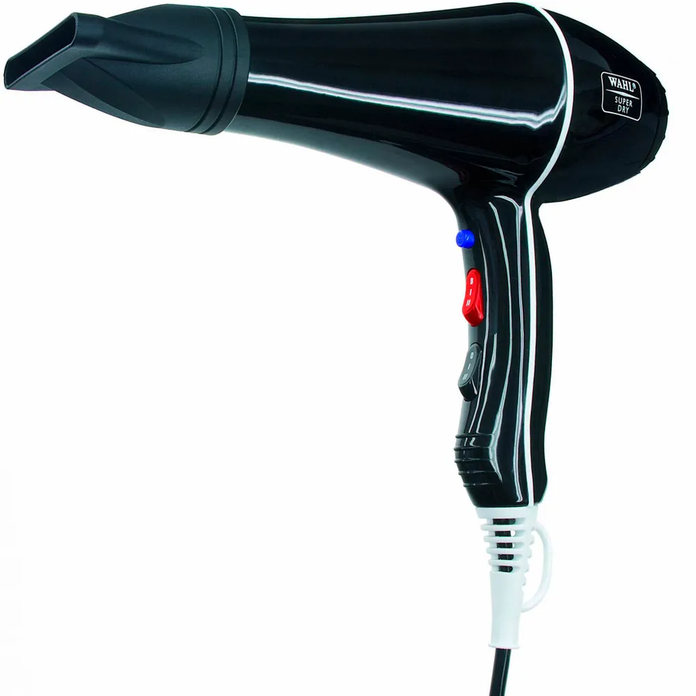 

Фен Wahl Super Dry 2000Вт, режимов: 3, насадок: 2, 2 концентратора, черный (4340-0470), 0