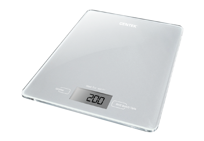 Кухонные весы электронные Centek CT-2462 Silver 5кг, 2AAA, серебристый