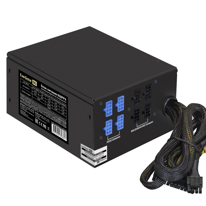 

Блок питания 900 Вт ATX Exegate 900PPX, 140 мм, 80 Plus (EX222114RUS-S), 900PPX