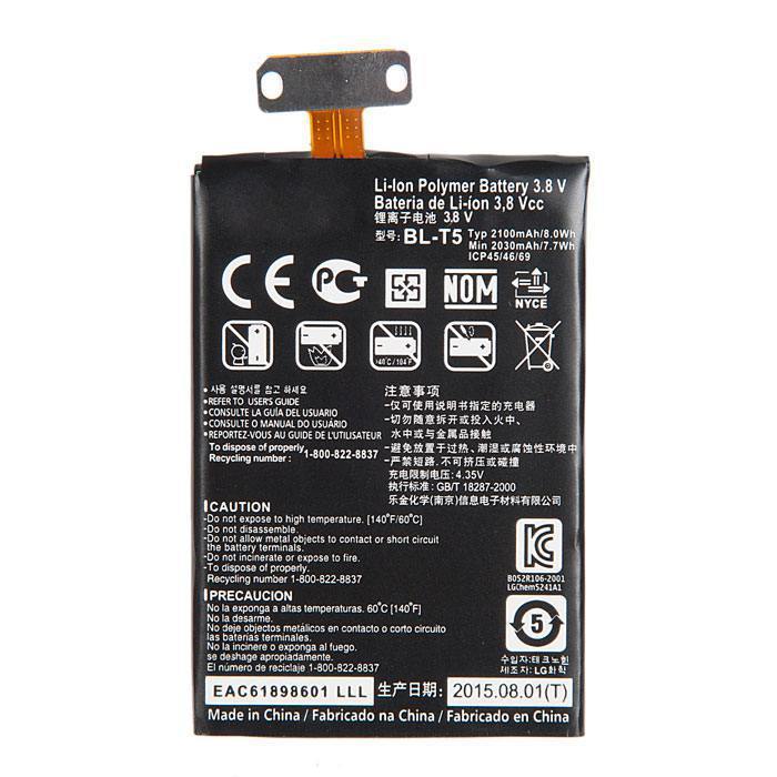 

Аккумулятор BL-T5 для LG Nexus 4 E960, Li-Pol (330805), BL-T5