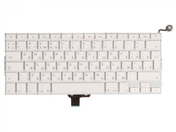 

Клавиатура для ноутбука Apple MacBook 13 A1342 Late 2009 Mid 2010, белый, -