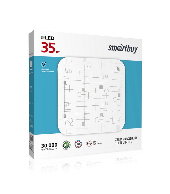 

Светильник потолочный светодиодный, 35Вт, 6000K, 2800лм, IP20, SMARTBUY (SBL-Lng-35-W-6K), 0