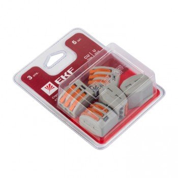 

Клемма EKF СМК 222-413 3x0,32-1,83 мм, 5 шт., с рычагами, серый (plc-smk-413b), СМК 222-413