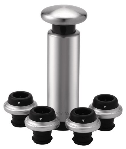 

Набор Xiaomi Circle Joy Manual Wine pump with 4 stoppers, вакуумный насос, 4 пробки, черный/серебристый (CJ-JS05), Manual Wine pump with 4 stoppers