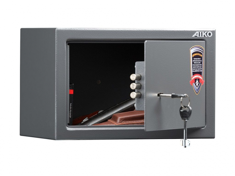 

Сейф мебельный 200мм x 310мм x 200мм, 4.5кг, замков: 1/ключевой, Aiko T 200 KL (S10399211114), Графит, 200 KL