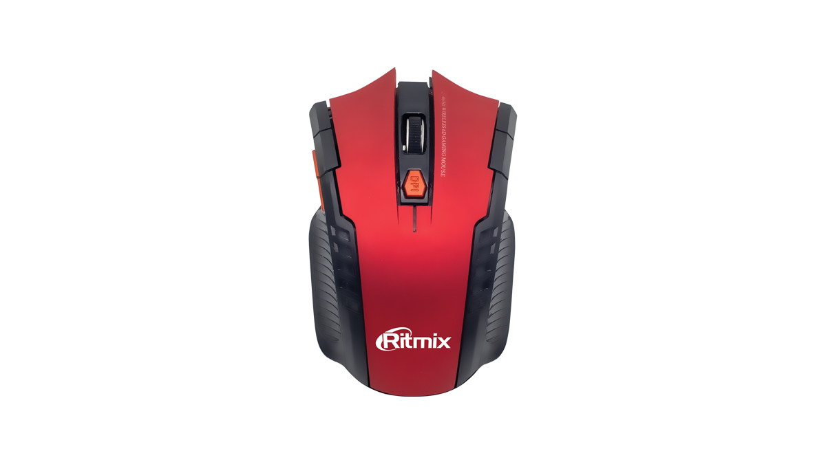 Мышь беспроводная Ritmix RMW-115, 1600dpi, оптическая светодиодная, USB, красный