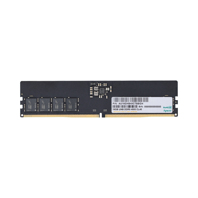 

Память DDR5 DIMM 16Gb, 4800MHz, CL40, 1.1 В, Apacer (AU16GHB48CTBBGH/FL.16G2A.PTH), AU16GHB48CTBBGH