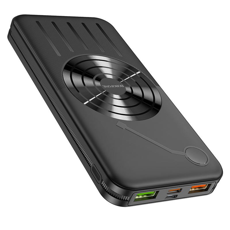 

Портативный аккумулятор (Powerbank) Borofone BJ7, 10000mAh, 2xUSB, 2A, PD, QI, черный (931474741929), BJ7