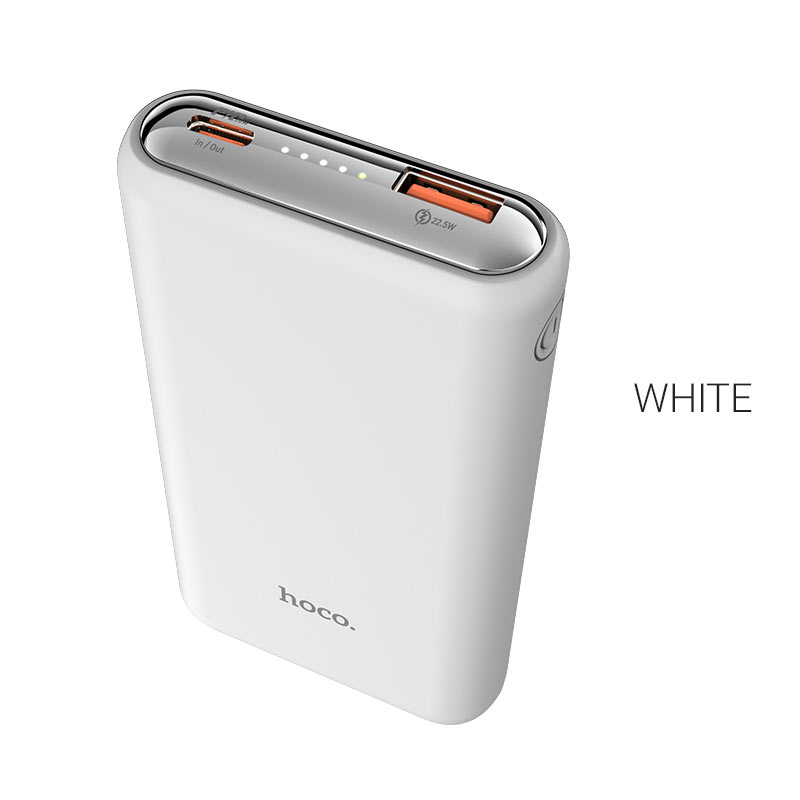 

Портативный аккумулятор (Powerbank) Hoco Q1, 10000mAh, 1xUSB, 3A, Type-C, QC, PD, белый (736154), Q1