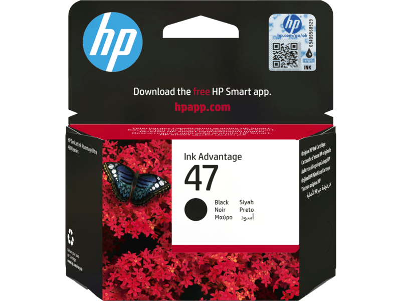 

Картридж струйный HP 47 (6ZD21AE), черный, оригинальный, ресурс 1300 страниц для HP DJ Ink Advantage 4800, 47