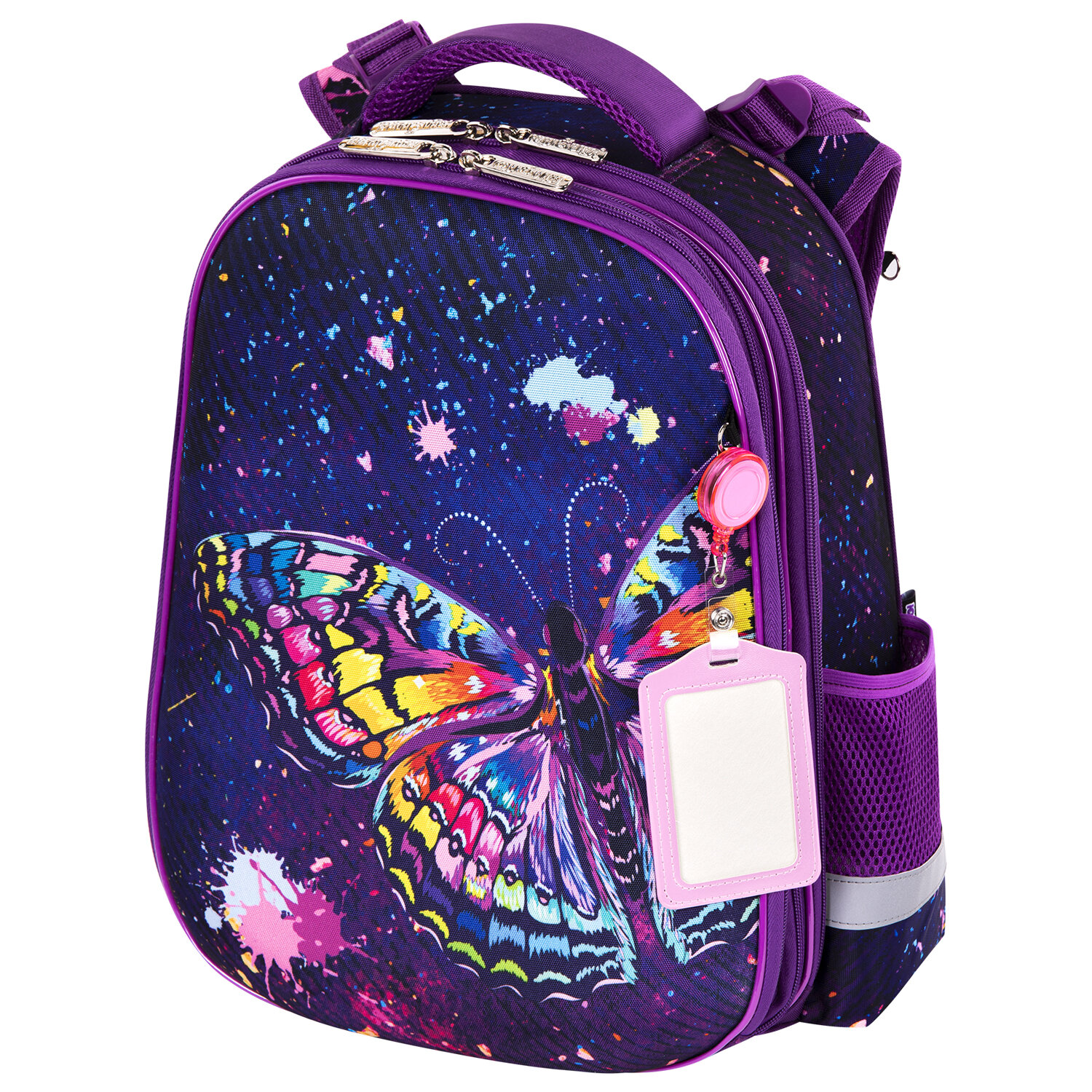 

Ранец ЮНЛАНДИЯ Extra Colorful butterfly, анатомическая, вентилируемая, регулируемая по росту, формоустойчивая, 2 отделения, фиолетовый/сиреневый (270674)