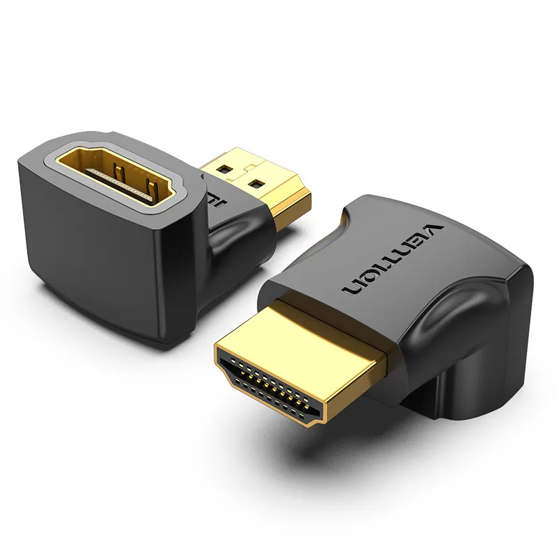 

Переходник (адаптер) HDMI(19M)-HDMI(19F) угловой v2.0 4K, черный Vention (AIOB0)