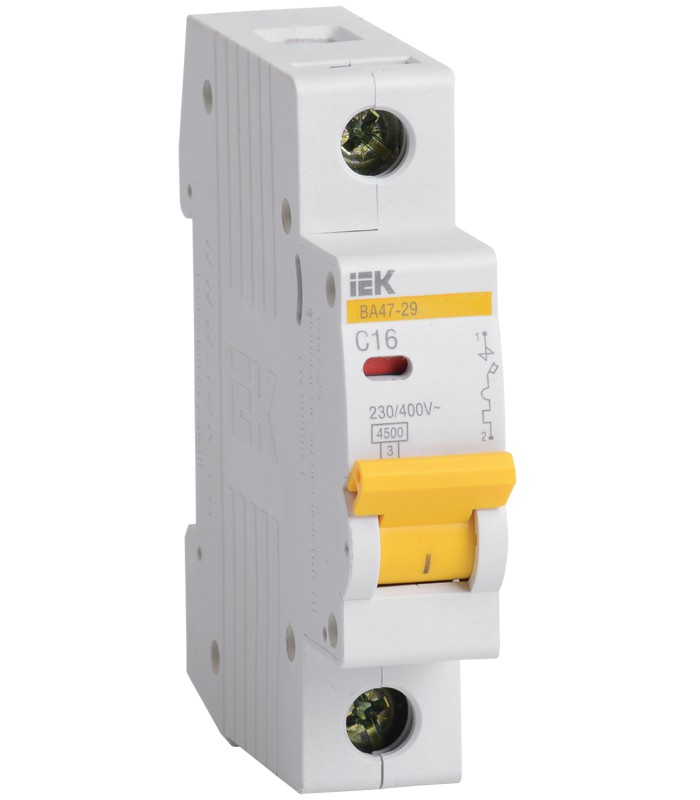 

Выключатель автоматический IEK ВА47-29 однополюсный (1P/1П) 8А B 4.5кА (MVA20-1-008-B), ВА47-29