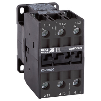 

Контактор 32A 230В, AC, 3НО, КЭАЗ OptiStart K3-32A00-230AC (116955), K3-32A00-230AC