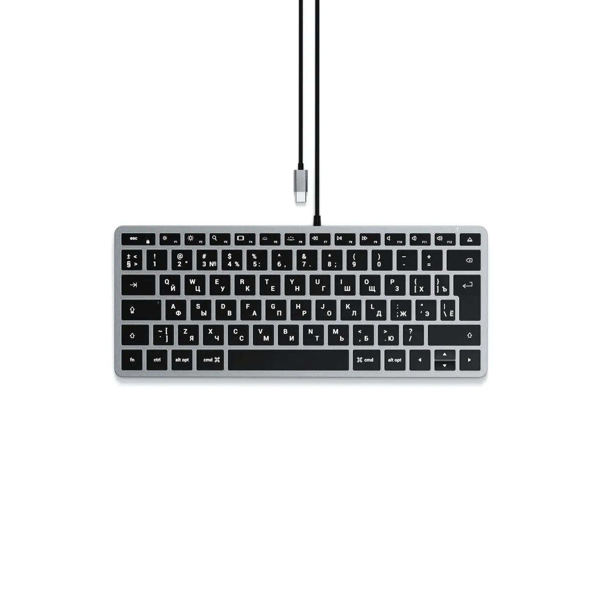 Клавиатура Satechi Slim W1, USB Type-C, серый космос