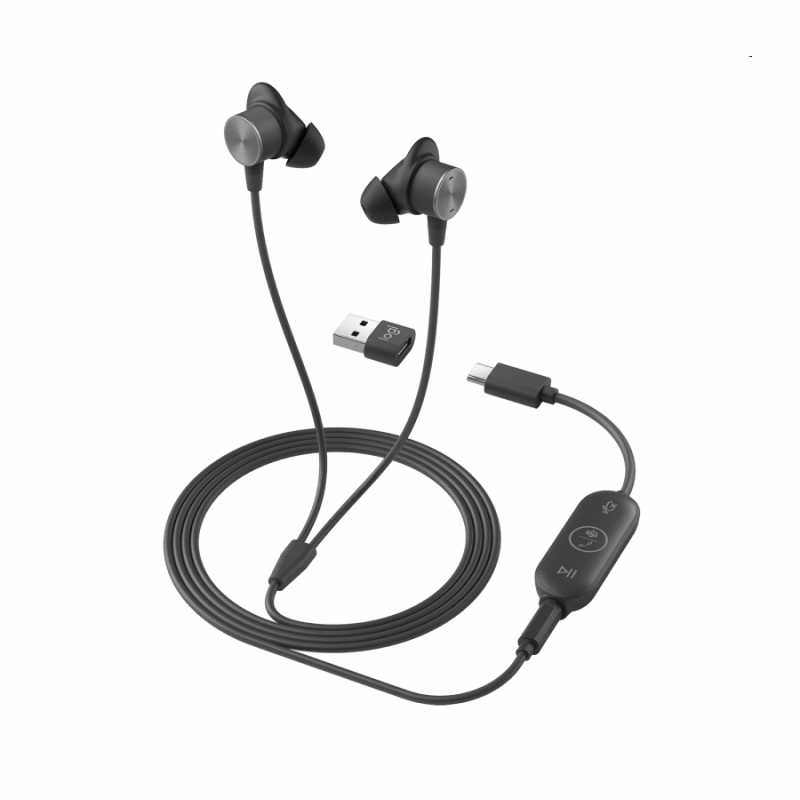 

Проводная гарнитура Logitech LOGITECH ZONE WIRED EARBUDS, Jack 3.5mm/USB/Type-C, графит (981-001009), LOGITECH ZONE WIRED EARBUDS