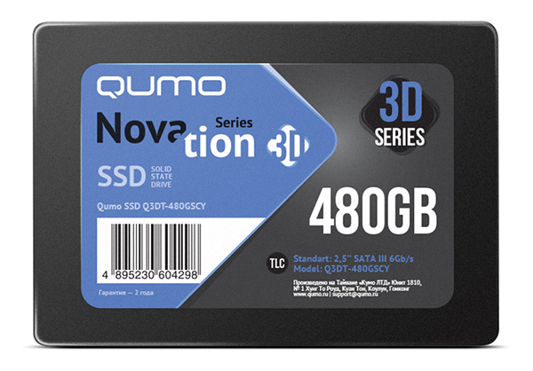 

Твердотельный накопитель (SSD) Qumo 480Gb QM Novation, 2.5", SATA3 (Q3DT-480GSCY)