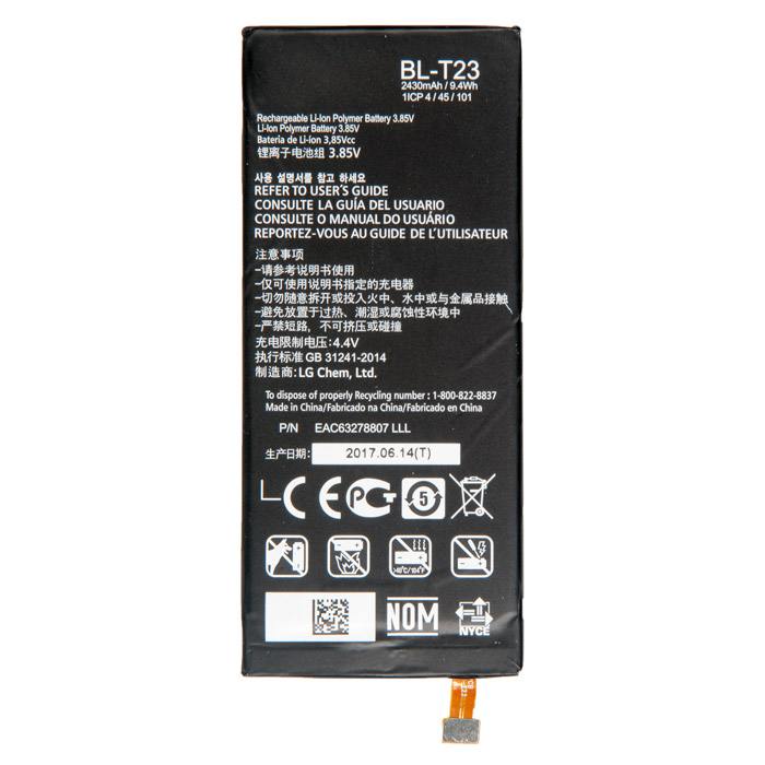 

Аккумулятор BL-T23/BL-T23 для LG X cam K580DS, 3.85V, 2430mAh, BL-T23