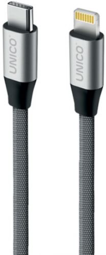 

Кабель Lightning 8-pin(m)-USB Type-C(m), экранированный, 2.1A, 1м, серый UNICO (DCTYPEC8PINUNC), 0