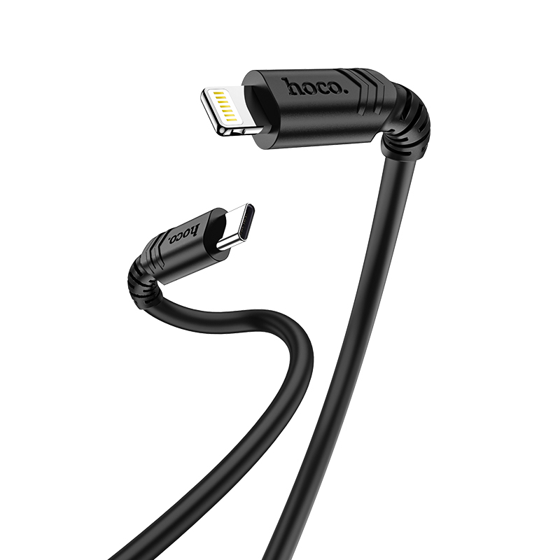 

Кабель Lightning 8-pin(m)-USB Type-C(m), 3A, 1м, черный HOCO x62 (748669), x62