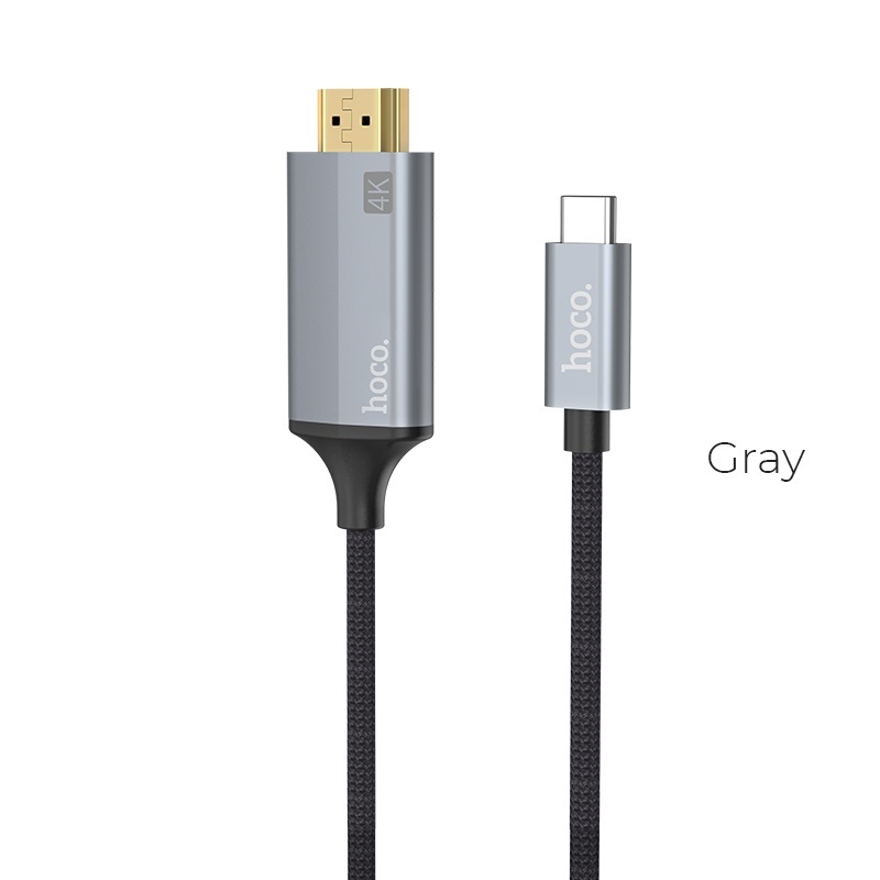 

Кабель HDMI(19M)-USB Type-C(M) 4K, экранированный, 1.8 м, серый HOCO (6957531080640)