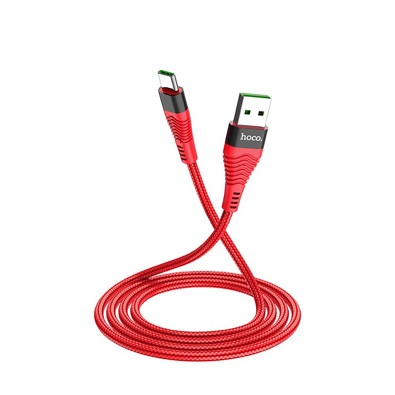 

Кабель USB Type-C-USB, экранированный, 5A быстрая зарядка, 1.2м, красный HOCO Flash U53 (6957531096337), U53