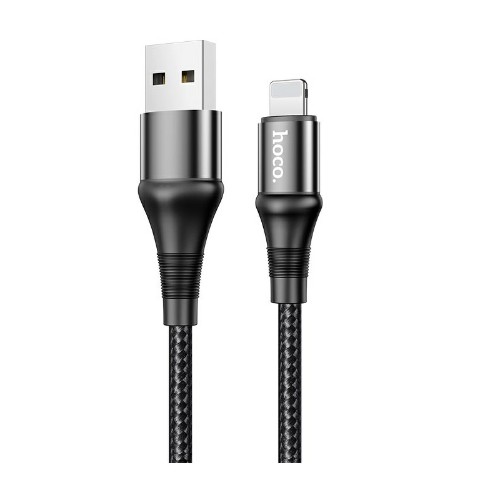 

Кабель Lightning 8-pin-USB, экранированный, 2.4A, 1м, черный HOCO Excellent X50 (6931474734198), X50