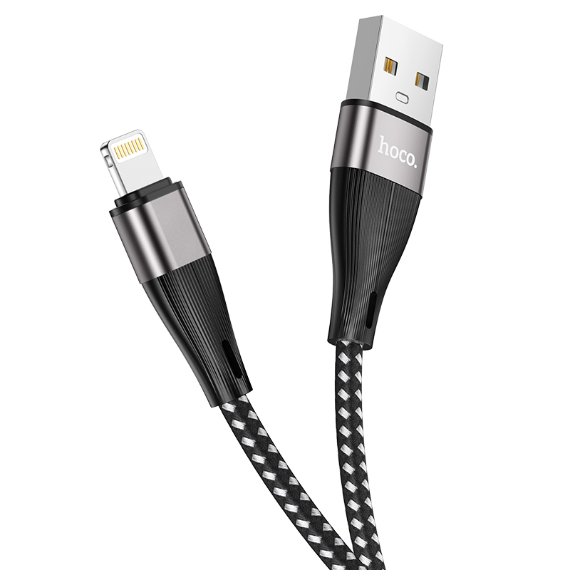 

Кабель Lightning 8-pin-USB, 2.4A, 1м, черный HOCO Blessing X57 (6931474741400), X57