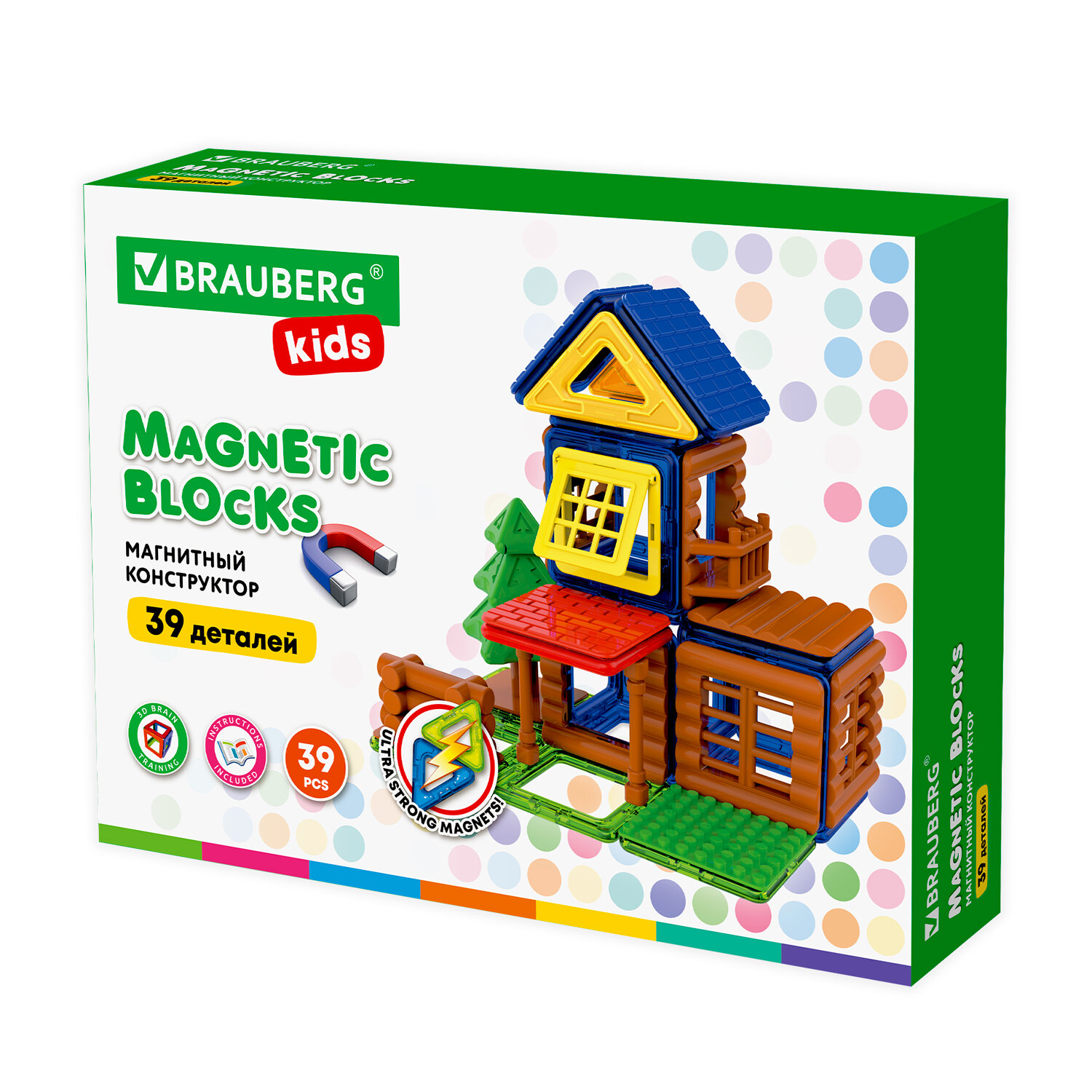 

Конструктор магнитный BRAUBERG MAGNETIC BUILD BLOCKS, деталей: 39 (663849), MAGNETIC BUILD BLOCKS