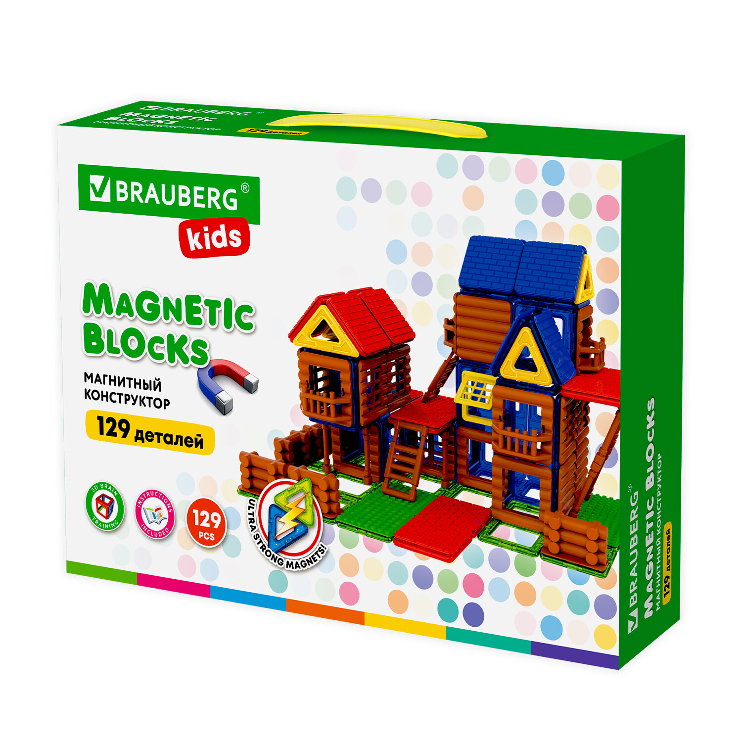 

Конструктор магнитный BRAUBERG MEGA MAGNETIC BUILD BLOCKS, деталей: 129 (663850), MEGA MAGNETIC BUILD BLOCKS