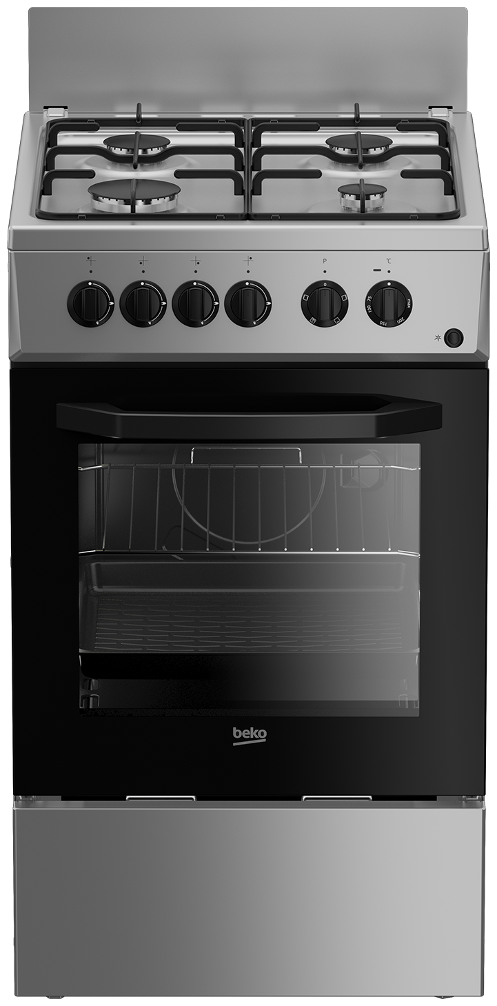 Плита комбинированная Beko FFSS52010GS, серебристый/черный