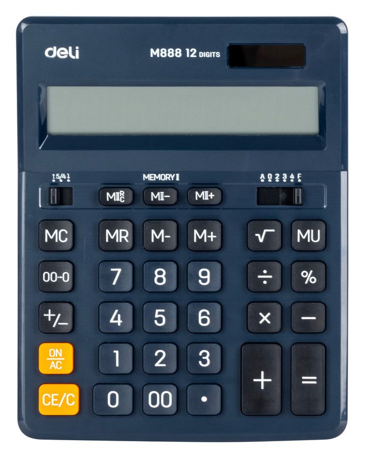 Калькулятор настольный DELI EM888F-blue, 12-разрядный