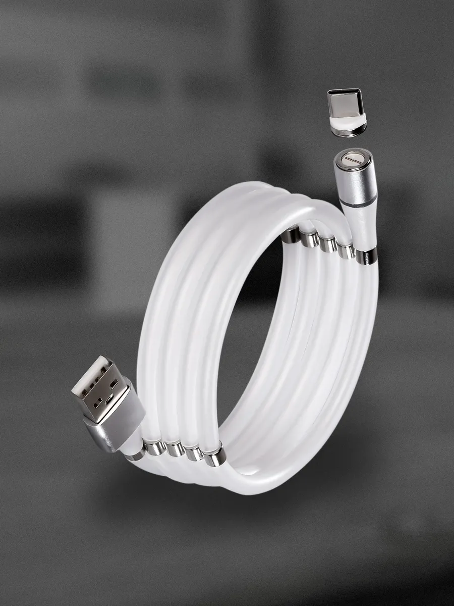 

Кабель USB Type-C(m)-USB 2.0(Am), экранированный, 3A Quick Charge, 1м, белый Smartbuy (iK-3112mag-s), 0