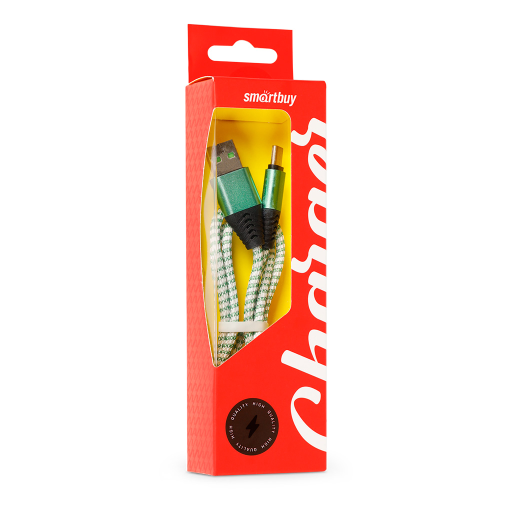 

Кабель USB Type-C(m)-USB 2.0(Am), экранированный, 2A, 1м, зеленый Smartbuy (iK-3112HH-NBgreen)