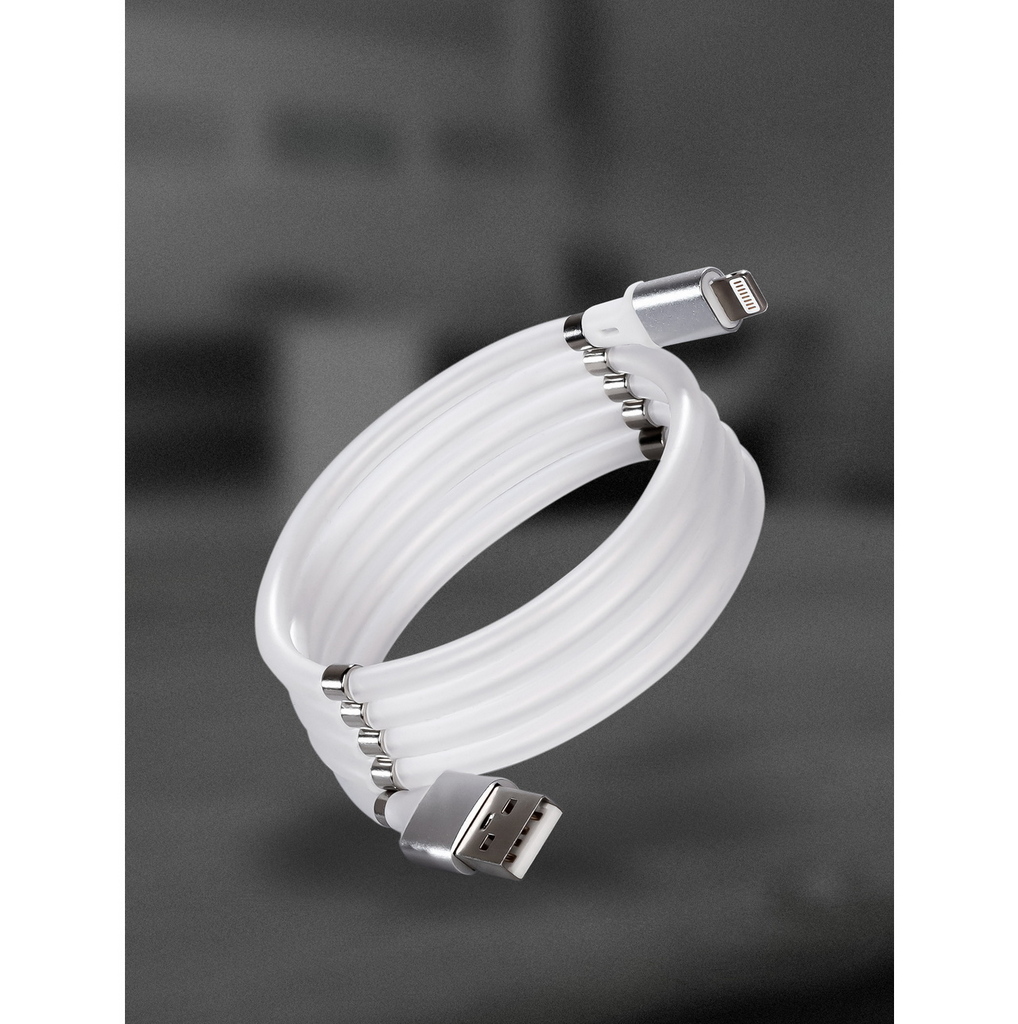 

Кабель Lightning 8-pin(m)-USB 2.0(Am), 2A, 1м, белый Smartbuy (iK-512mag-NB)