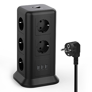 

Сетевой фильтр Tessan TPS01-DE, 11, 3xUSB, 2 м, черный, TPS01-DE