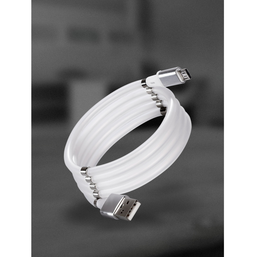 

Кабель Micro USB-USB, 3A, 1м, белый Smartbuy (iK-12mag-s-NB)