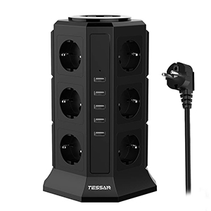 

Сетевой фильтр Tessan TP-VA5U12E, 12, 5xUSB, 2 м, черный, TP-VA5U12E