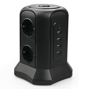 

Сетевой фильтр Tessan TP-VB4U6E, 6-розеток, 4xUSB, 2 м, черный, TP-VB4U6E