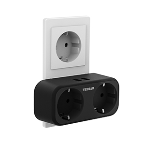 

Сетевой фильтр Tessan TS-321-DE, 2-розетки, 2xUSB, черный, TS-321-DE