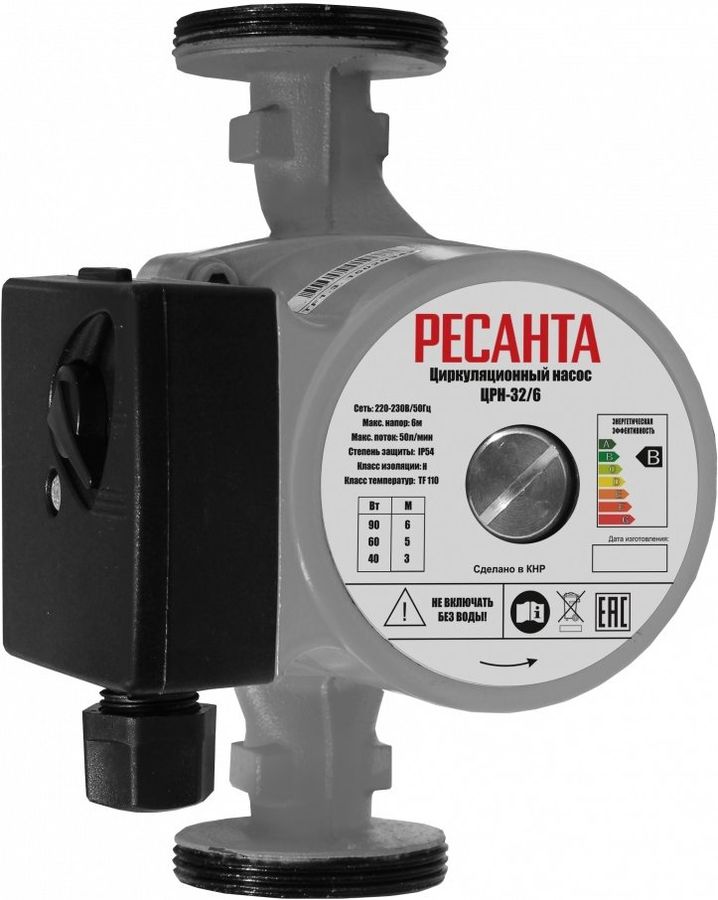 

Электрический водяной насос РЕСАНТА ЦРН-32/6 , 90Вт, циркуляционный, центробежный, производительность 3 м³/час, 3.4кг (77/7/4), ЦРН-32/6