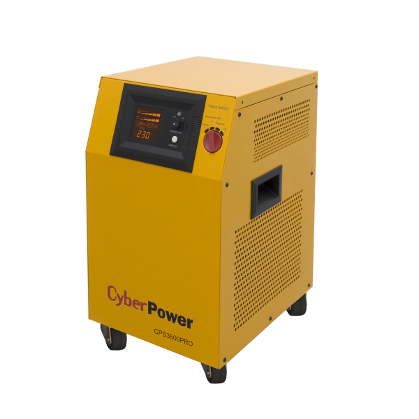 ИБП CyberPower CPS3500PRO, 3500 В·А, 2.4 кВт, EURO/клемная колодка, розеток - 3, желтый (без аккумуляторов)