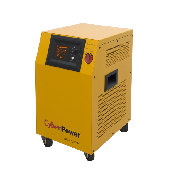 

ИБП CyberPower CPS5000PRO, 5000 В·А, 3.5 кВт, EURO/клемная колодка, розеток - 3, желтый (без аккумуляторов), CPS5000PRO