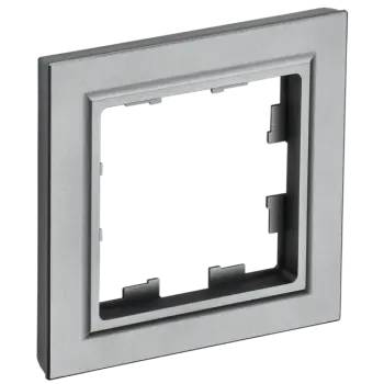 

Рамка IEK BRITE РУ-1-БрС, горизонтальная и вертикальная, 1-пост, сталь (BR-M12-K46), РУ-1-БрС