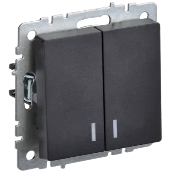 

Выключатель IEK Brite ВС10-2-1-БрЧ, 2кл., индикатор/подсветка, скрытый монтаж, механизм с накладкой без рамки, черный (BR-V20-1-10-K02), ВС10-2-1-БрЧ